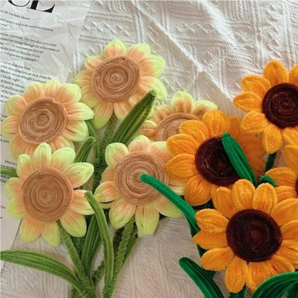 Set 100 Thân Dây Nhung Mềm Mại Làm Đồ Thủ Công DIY Sáng Tạo Đa Ứng Dụng