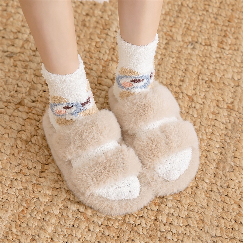 Vớ cotton siêu mềm giữ ấm hình động vật hoạt hình thời trang hàn quốc