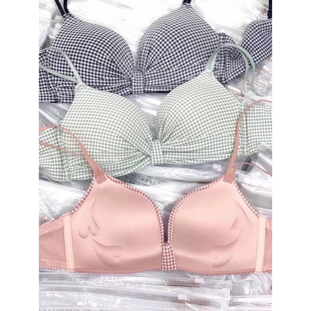 Bộ đồ lót - Áo ngực su nơ kẻ cao cấp không gọng - Mbra94 | BigBuy360 - bigbuy360.vn