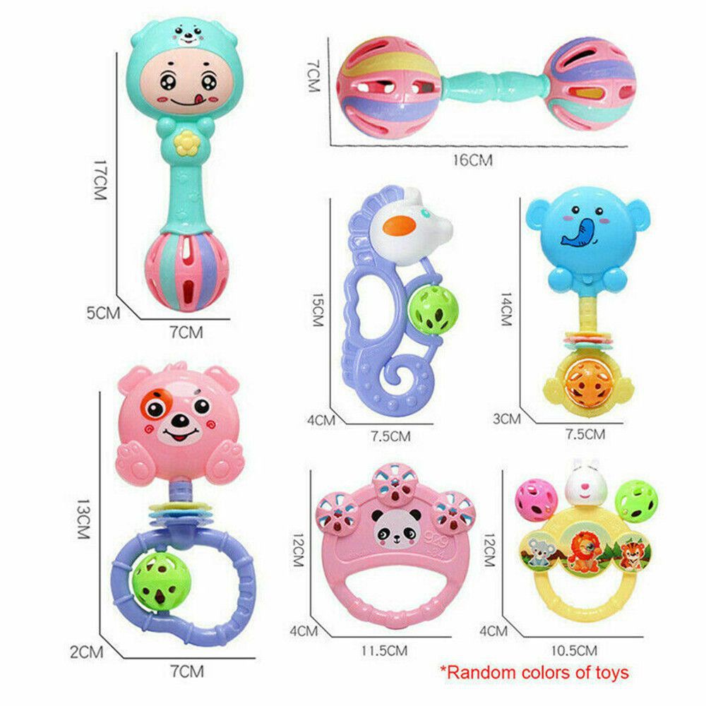 DAPHNE Gift Baby Kids Hand Bell Music Sensory Rattle Toys Set Rattle Cute Musical Education Shake Teether