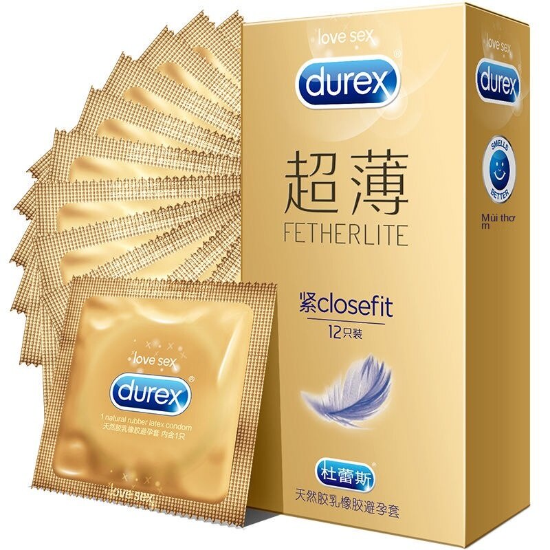 Durex Bao cao su đôn dên siêu mỏng Double slip, sản phẩm tình dục vợ chồng người lớn vừa và nhỏ