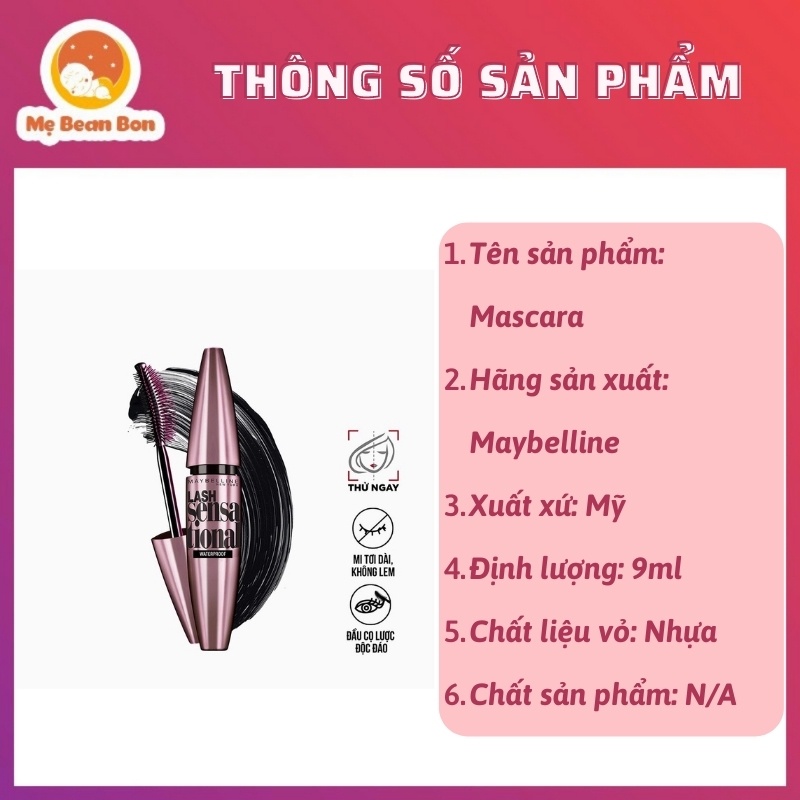 Chuốt mi Mascara Maybelline Lash Sensational, Mỹ