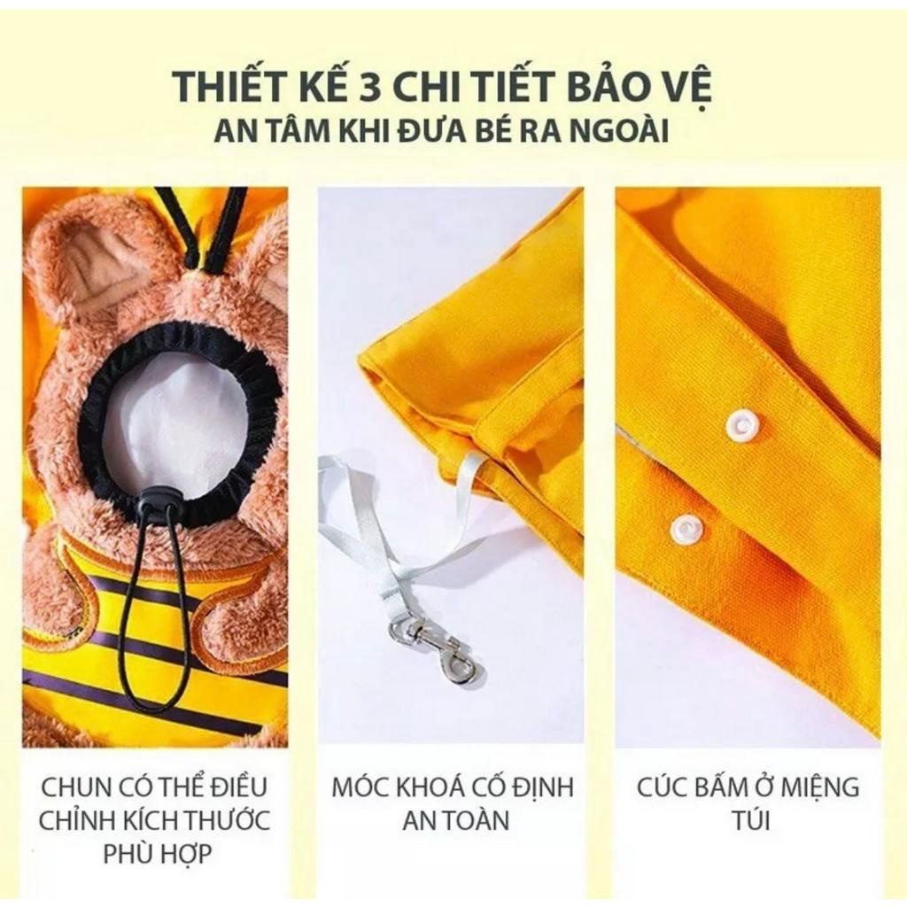 Túi vận chuyển chó mèo lộ đầu, túi tote, túi vải canvas dễ thương cho thú cưng hình thỏ, khủng long, con ong