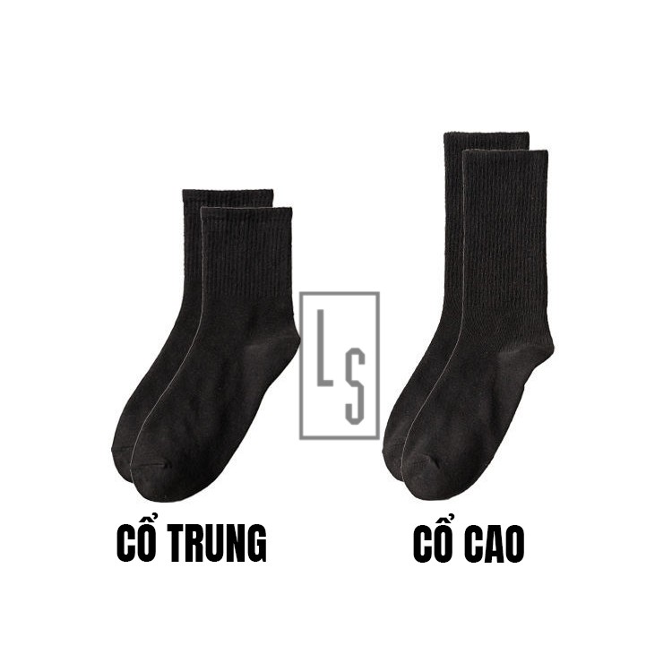 Tất Cao Cổ Trơn Gân - Tất Trơn Gân Unisex