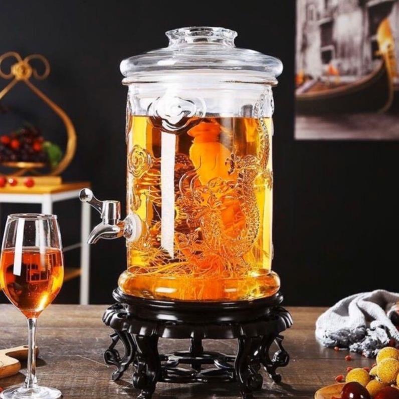 Bình Thuỷ Tinh Trụ Rồng  3 Lít , 6 Lít , 8 Lít, 10 Lít, 12 Lít
