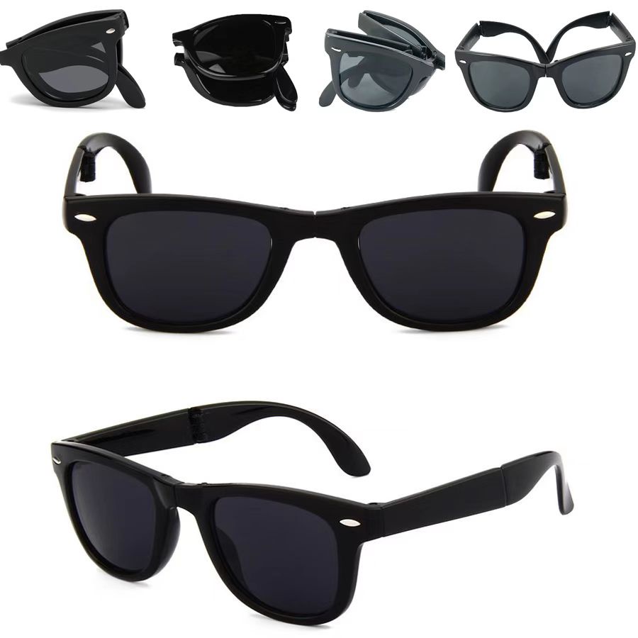 Kính Mát Đen Gập Gọn Chống Tia UV 2022 Thời Trang Cho Nam Nữ