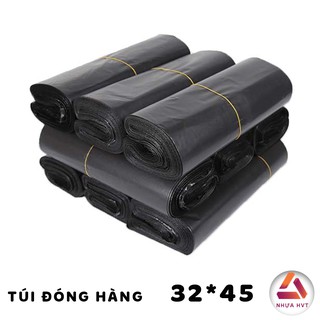 Túi gói hàng niêm phong NHỰA HVT, túi niêm phong bao bì túi đựng size 32*45 Đen