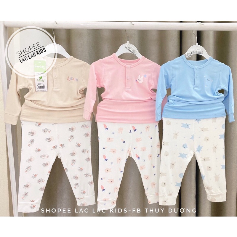 [Lullaby/Chính Hãng] Bộ dài tay chất sợi tre bamboo cho bé trai, bé gái(9m-4y)