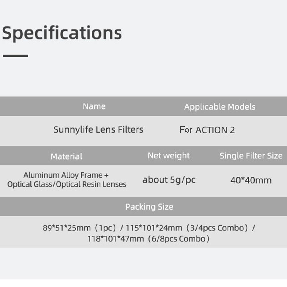 BTLIMER Bộ 2 Kính Lọc Cho Máy Ảnh Hành Động Action 2