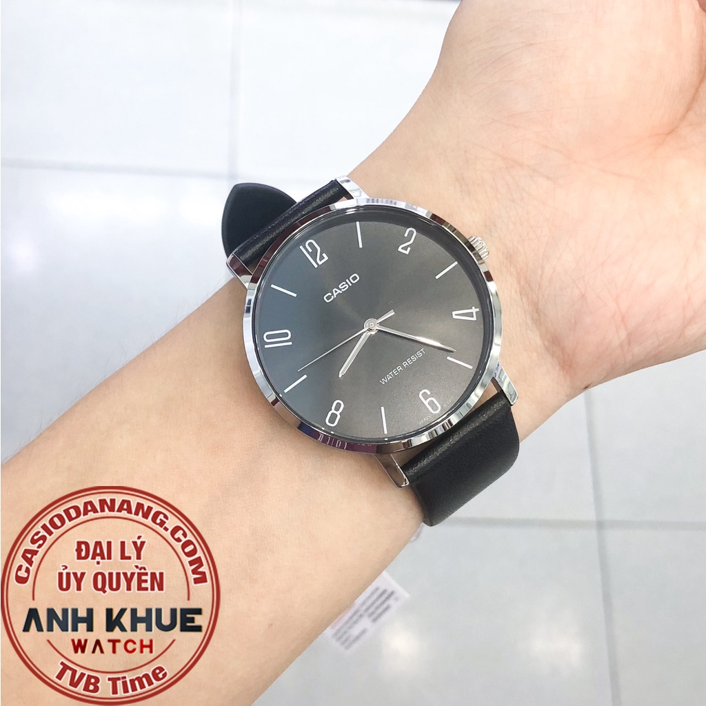 Đồng hồ nam dây da Casio chính hãng Anh Khuê MTP-VT01L-1B2UDF (40mm)