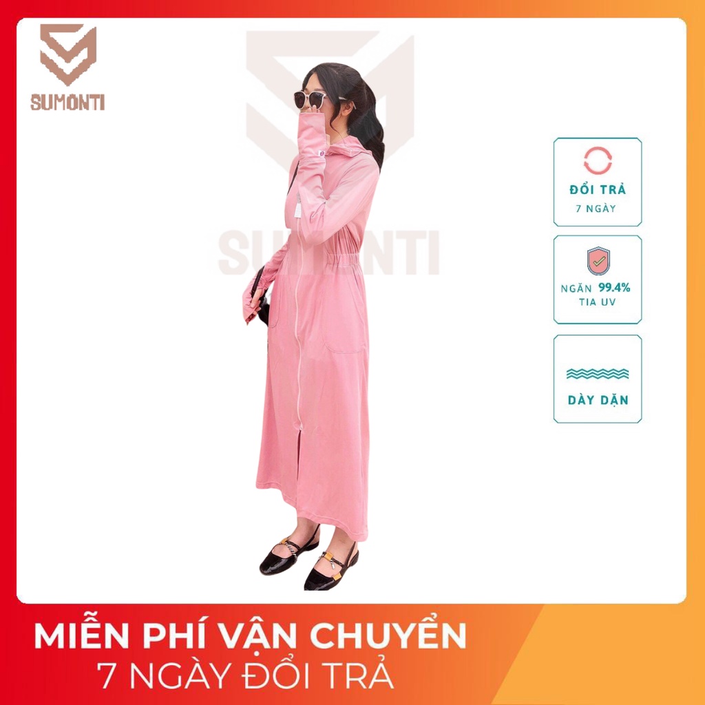 (ảnh thật giá gốc) Áo choàng dài toàn thân chống nắng nữ vải thông hơi thoáng mát