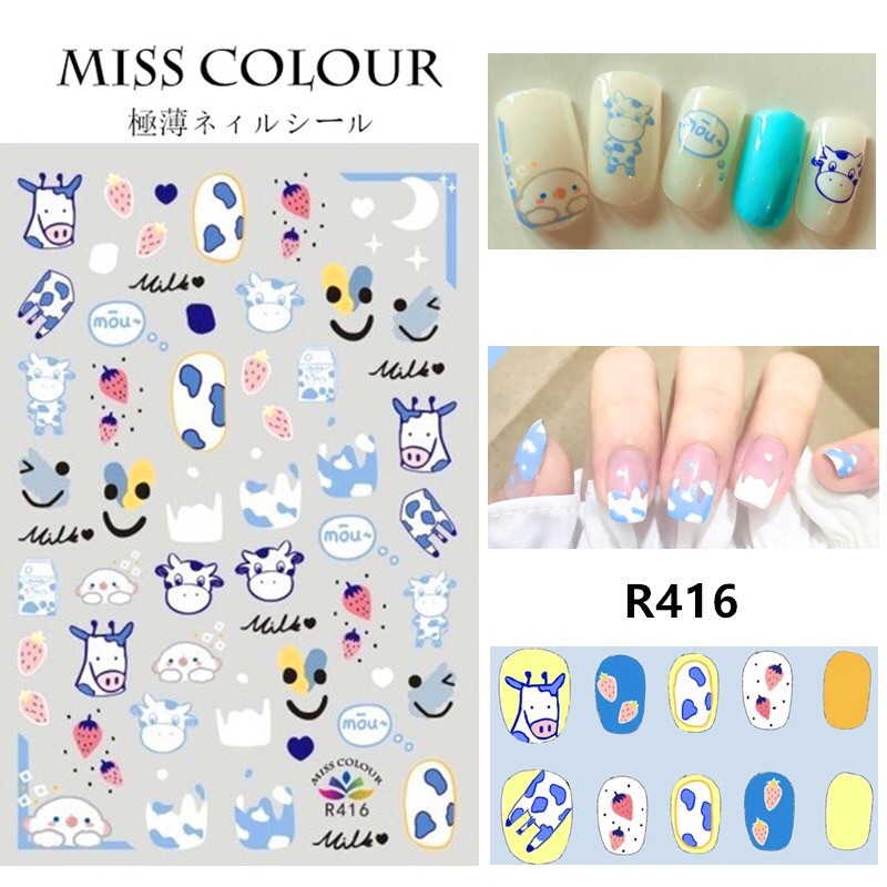 Sticker hoạt hình dán móng tay nail