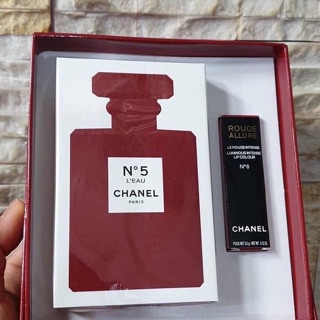 Sét Nước hoa No5 red 100ml và son môi Đỏ cam
