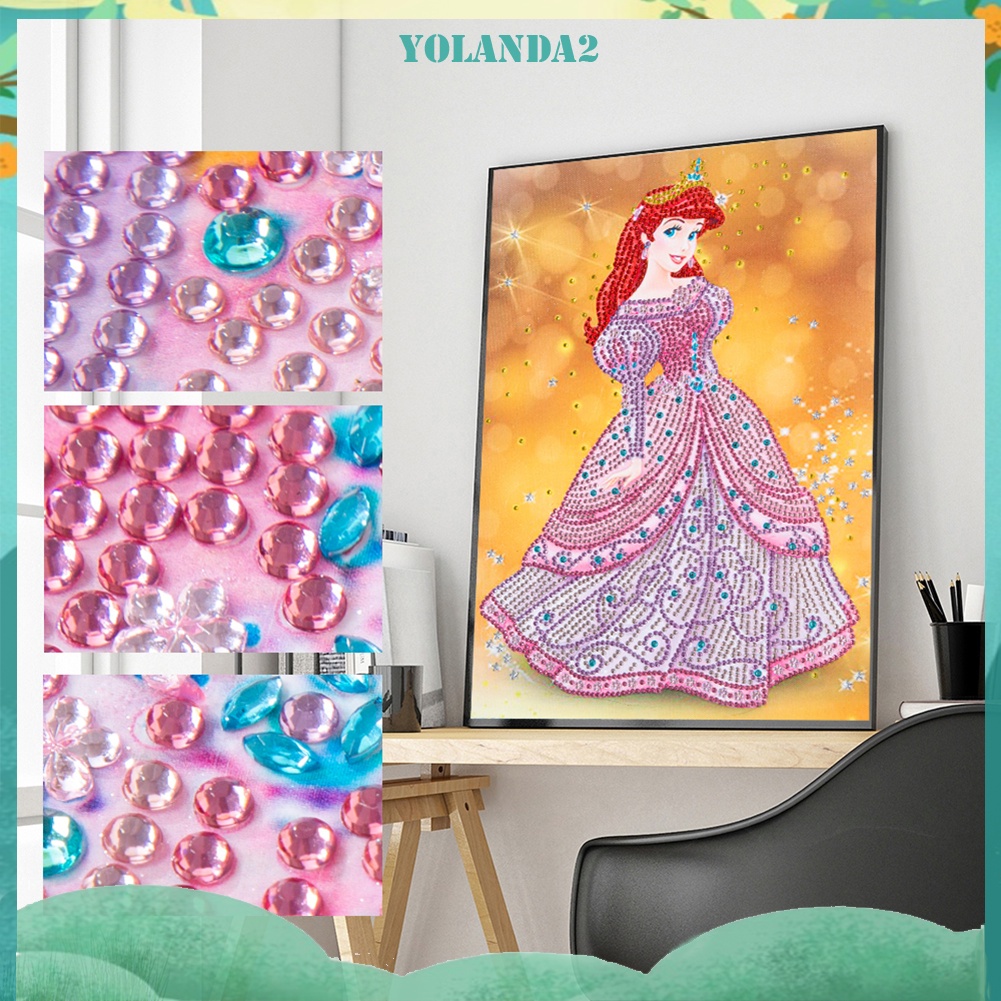 Bộ tranh đính đá 5D tự làm hình công chúa dễ thương