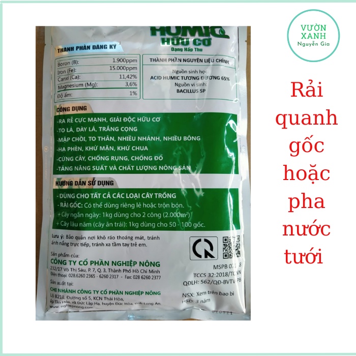 Phân Bón Humic Hữu Cơ Dạng Viên - Kích Thích Ra Rễ Cực Mạnh - Chống Rụng Trái Bịch 1kg