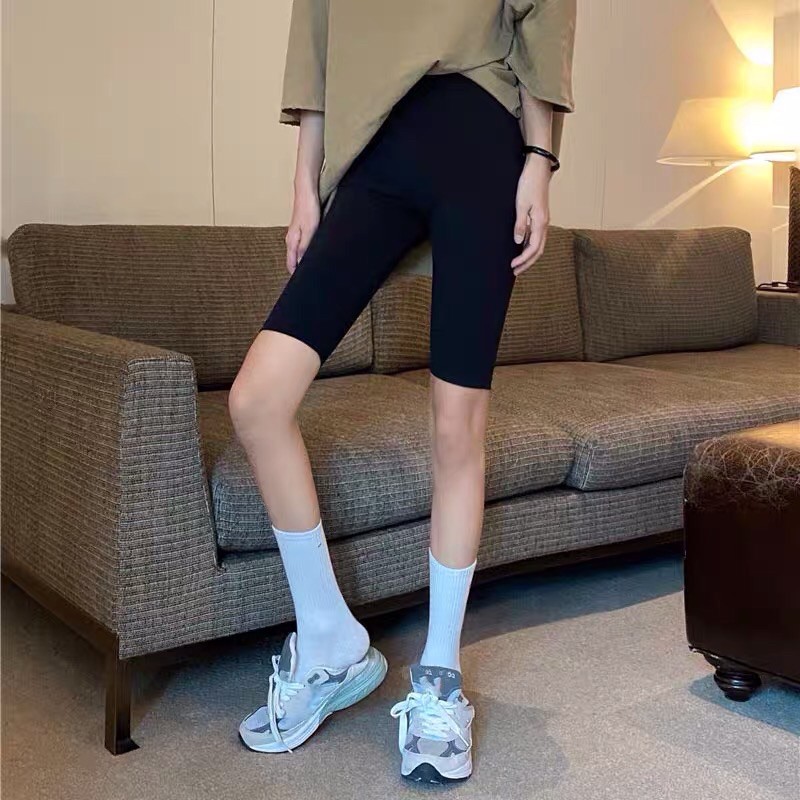 Quần legging lửng thái cạp chun vải mịn siêu hot - quần đùi ngố co giãn 4 chiều nâng mông