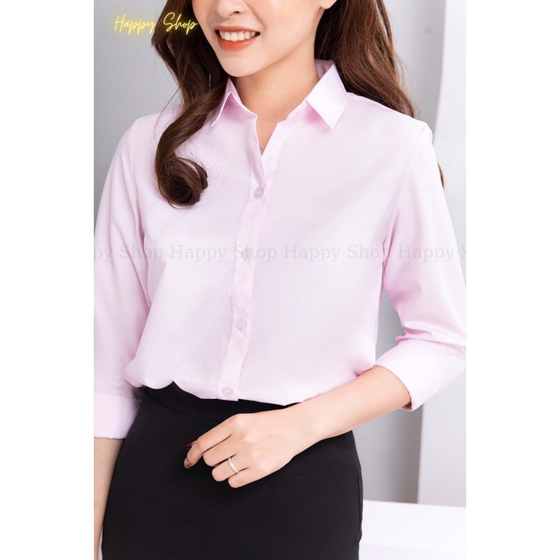 Sơ mi lụa hồng nữ tính