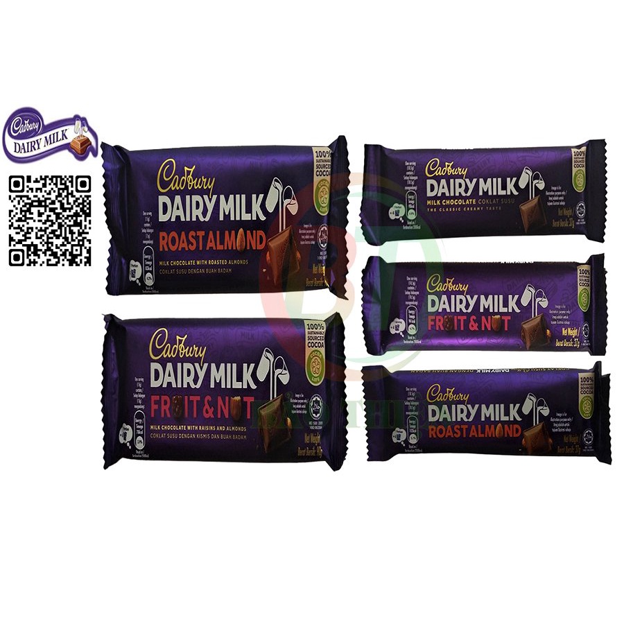 Sô cô la (nhiều vị) Cadbury Dairy Milk thanh 37g và 90g