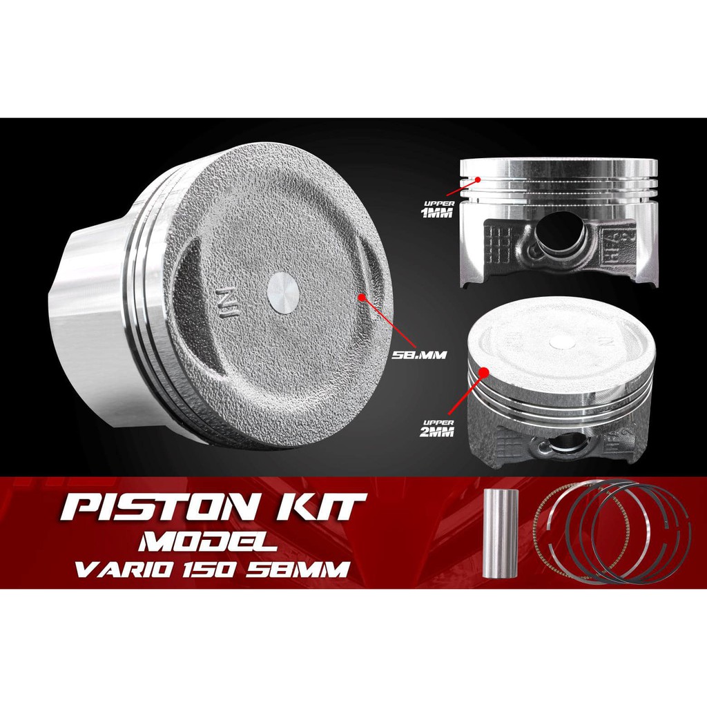 Trái Piston Đúc 58mm Đầu Cao Vario 125-150