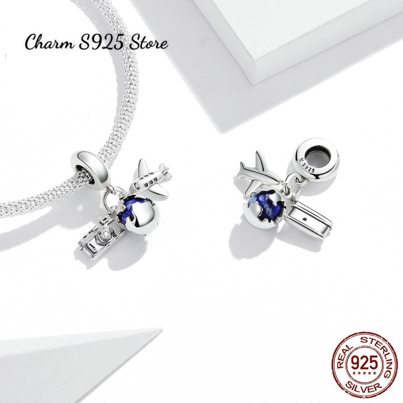 CHARM TREO TRAVEL BẠC S925 HÀNG CAO CẤP CHÍNH HÃNG