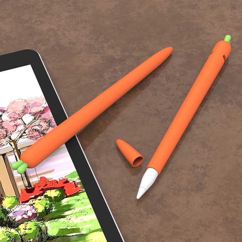 Vỏ bọc bút cảm ứng Stylus hình cà rốt cho Apple Pencil 1 2 iPad