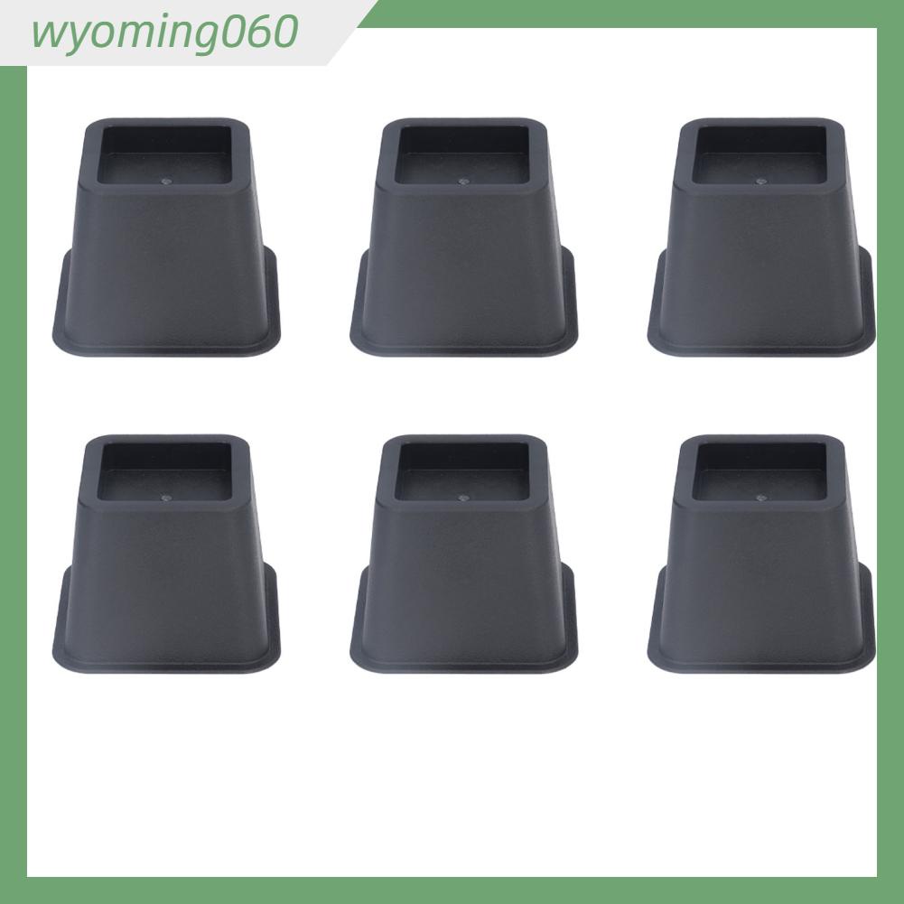 Set 6 Miếng Đệm Chân Ghế Sofa / Giường Ngủ Hình Thang 3 Inch Màu Đen