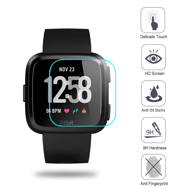 Set 2 Kính Cường Lực Bảo Vệ Màn Hình Đồng Hồ Thông Minh Fitbit Versa