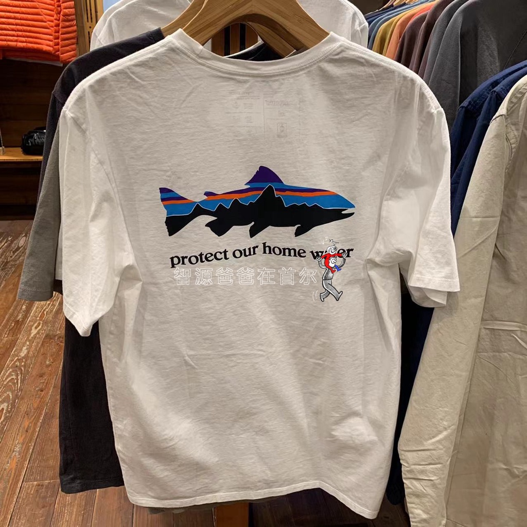 Áo Thun Tay Ngắn In Hình Patagonia Home Whater Trout Cá Tính Cho Nam