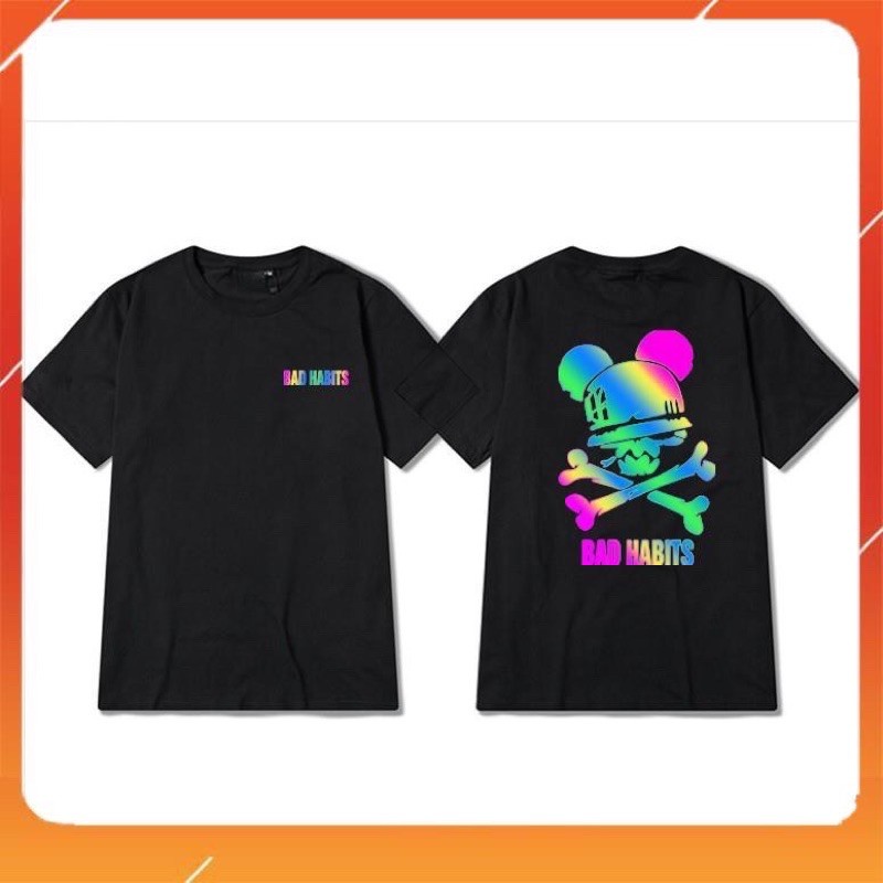 Áo Thun Phản Quang BAD HABITS Cotton + Áo hoodie Form Rộng Unisex Nam Nữ Rẻ Đẹp