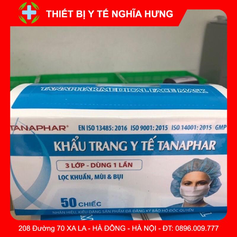 Khẩu Trang Y Tế 3 Lớp TANAPHAR hộp 50 cái