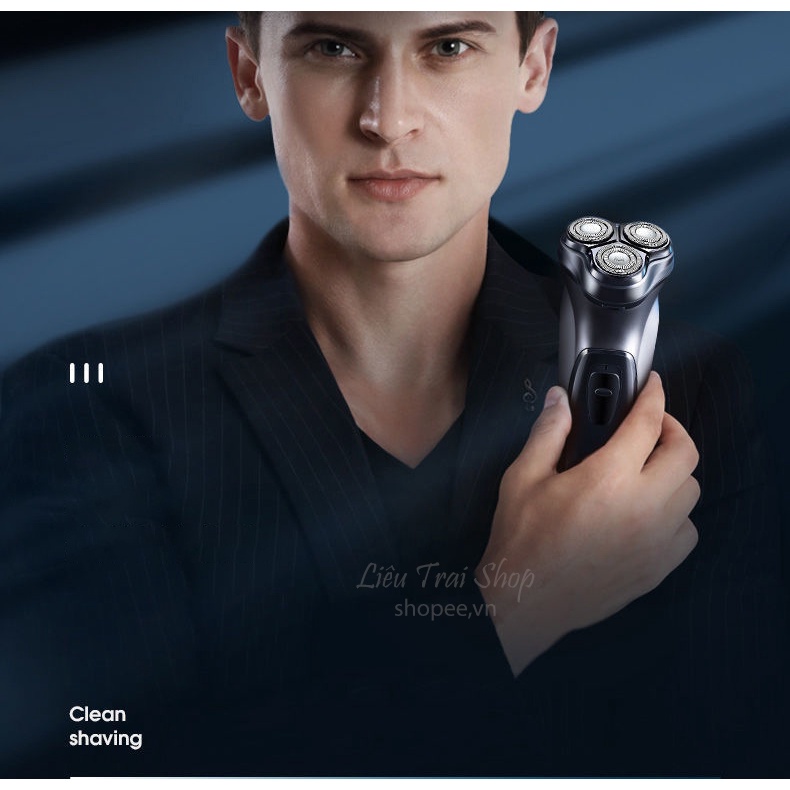 Máy cạo râu AUX sạc type C 3 mắt lưỡi kép 3D
