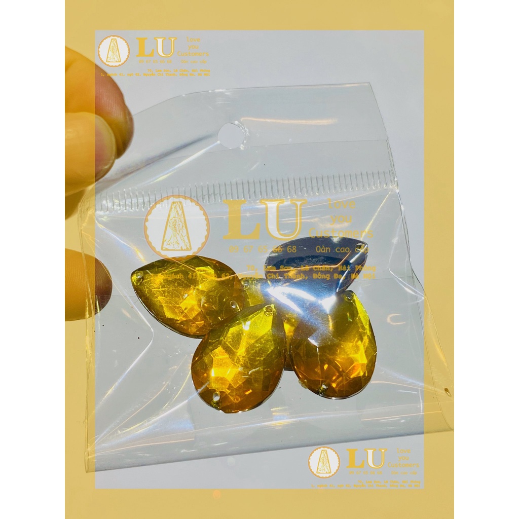 1 túi Đá giọt nước cỡ đại 18*25 trang trí oản giỏ hoa quà Noel | LU