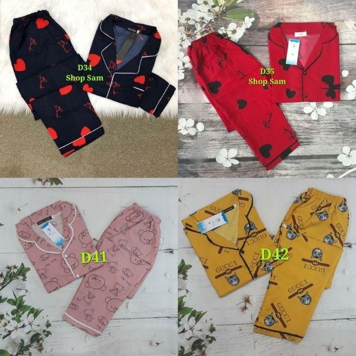 Sale👉Bộ Pijama (Quần Dài-Tay Dài) Bộ Mặc Nhà Kate Thái Cao Cấp Hàng Loại 1 Mềm Mại, Thầm Hút Mồ Hôi, Không Xù