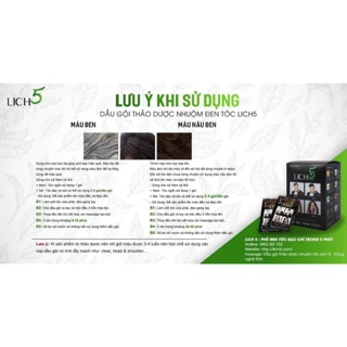 Dầu gội đen tóc Lich5 [dầu gội nhuộm tóc thảo dược tốt nhất]