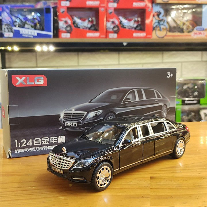 Xe mô hình Siêu xe Mercedes Maybach S600 tỉ lệ 1:24, mở 6 cửa, có đèn, chất liệu hợp kim