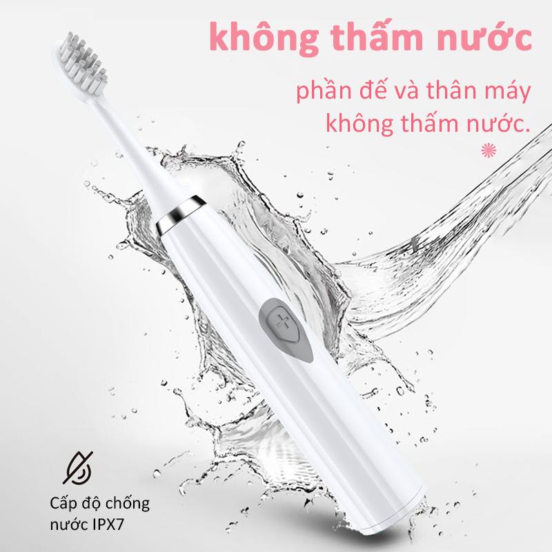 【Miễn phí 7 đầu bàn chải đánh răng mới】Bàn chải đánh răng điện thông minh dành cho người lớn không thấm nước mềm [E802]