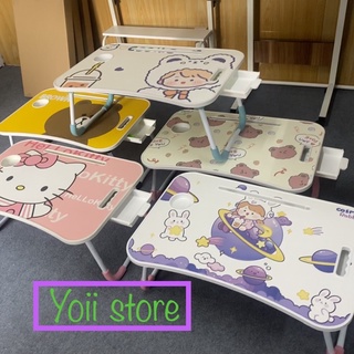 Bàn học gấp gọn cao cấp, có khe cắm ipad và ngăn kéo, chỗ để cốc nước thông minh. bề mặt in 3d chống bụi