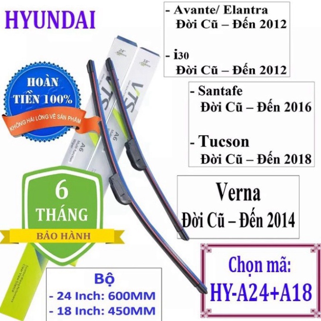Cần gạt mưa ô tô Hyundai Avante/ Elantra/ Santafe/ Tucson/ Verna (Và các dòng xe khác) - bongmarket1992