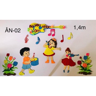 Góc âm nhạc trang trí lớp mầm non chất liệu nỉ dạ siêu bền