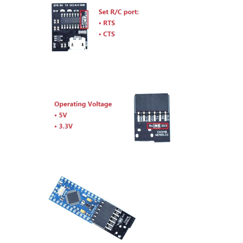 WEMOS CH340G CH340 Breakout 5V 3.3V Micro USB to TTL Serial Module For Arduino Downloader Pro Mini