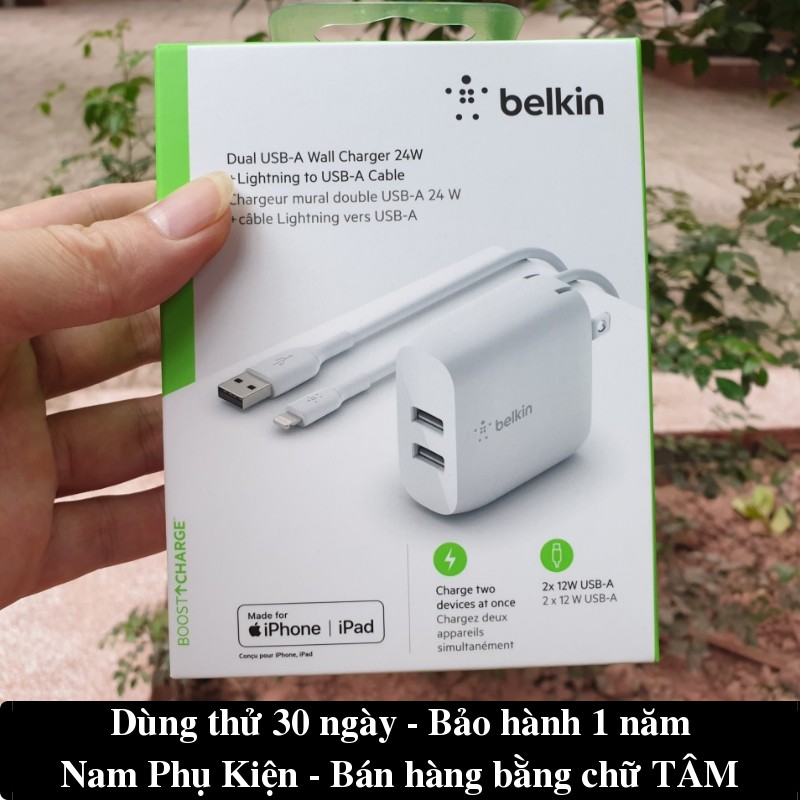 Sạc Nhanh Iphone Belkin 2 Cổng 12W