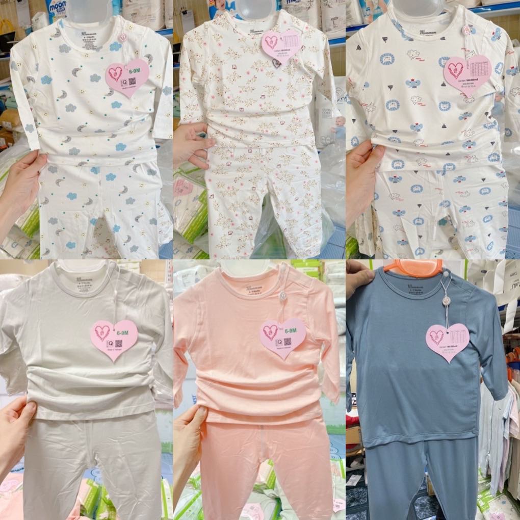 Mommom - Avaler cao cấp. Bộ dài tay sợi tre cho bé 6-9m đến 3-4y ktsxuan