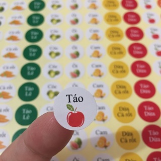 Combo 2000 tem dán nhân bánh trung thu vị hoa quả