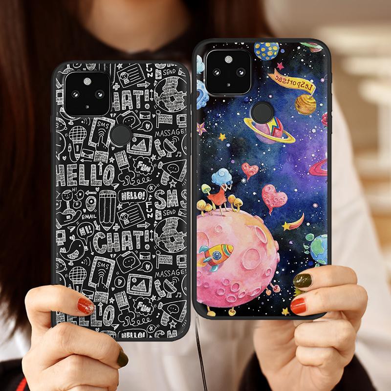Ốp điện thoại silicon mềm chống thấm nước họa tiết hoạt hình cho Google Pixel 4A 5G