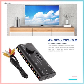 ✨chất lượng cao✨4 in 1 AV Audio Video Signal Switcher Splitter Selector 4 Way Selector
