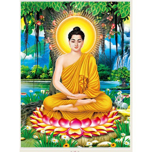 Tranh đính đá toàn bộ tự làm _ Tranh Phật Thích Ca Mau Ni 5d