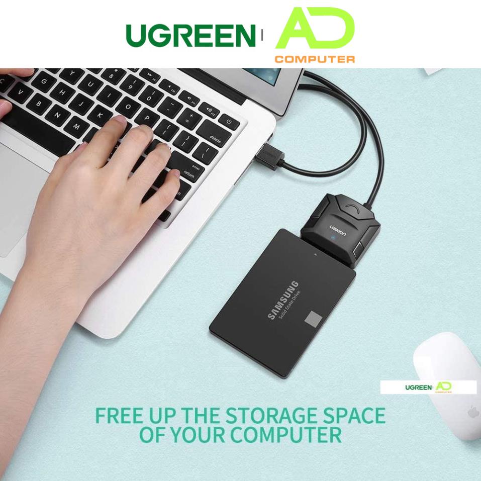 Dây chuyển đổi USB 3.0 sang SATA kèm dây nguồn 12V2A dài 50CM UGREEN CR108 ( 20231 cũ) 20611 20636