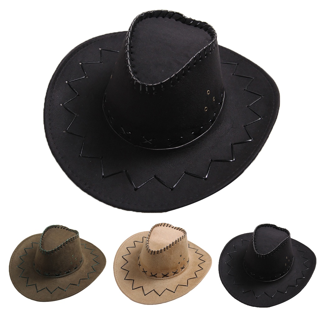 Mũ cao bồi Bluelans vành rộng màu trơn thời trang cá tính cho nam và nữ