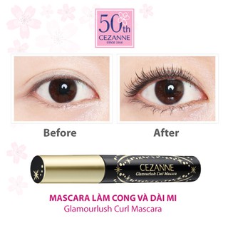 Mascara làm cong và dày mi Cezanne Glamourlush