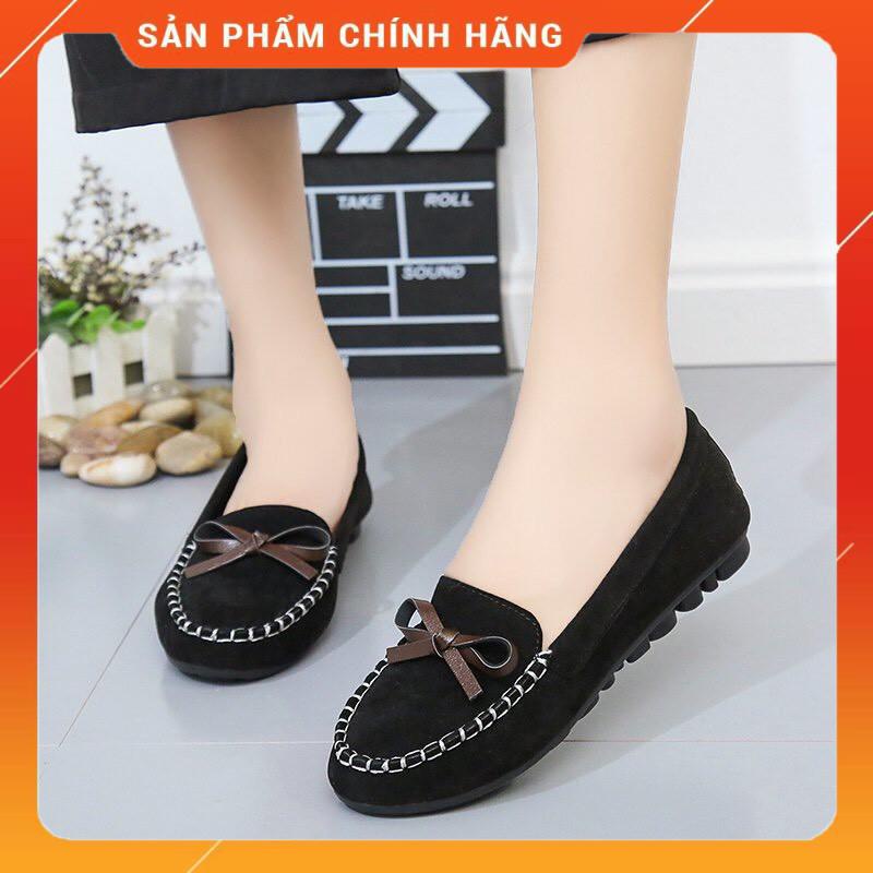 Giày moca nơFREESHIP giày loại 1 da lộn êm chân